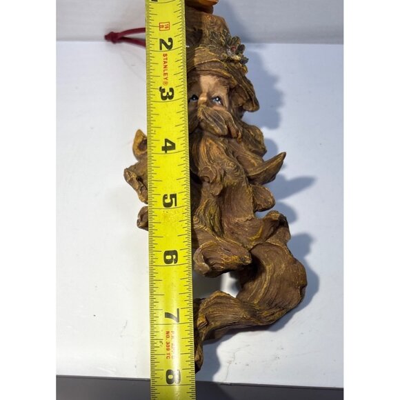 Old Man Tree Face Santa Ornament With Star & Holly Accents For Holiday Decor 8" - Picture 8 of 9